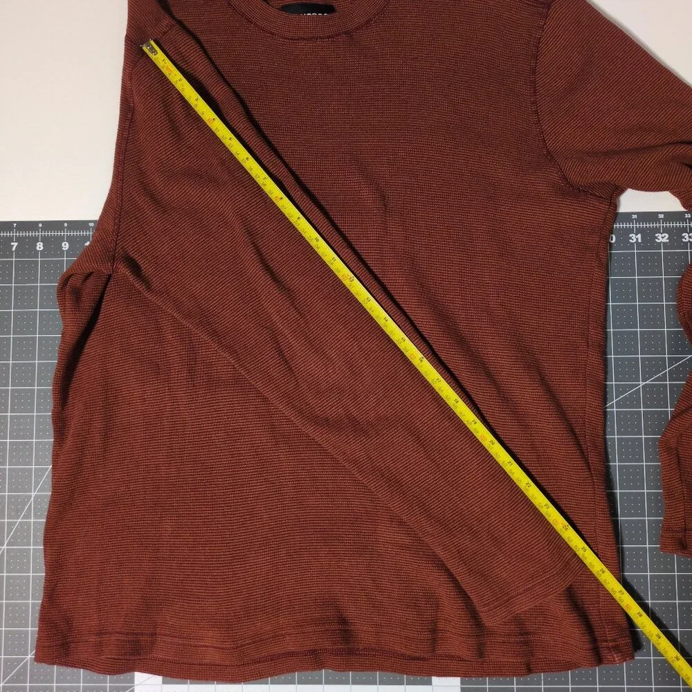 Bonobos Waffle Knit Mens Large Crew Orange Long Sleeve Grunge Streetwear Skate - Picture 11 of 12